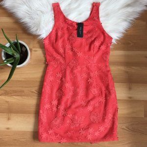 Coral lace dress